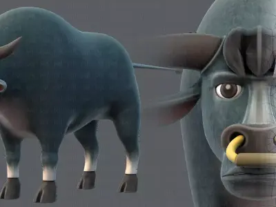 Bull V01 Low-poly 3D model