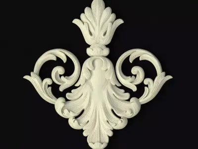 Central decor ornament for furniture 3D model 786