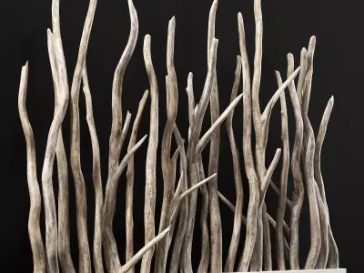 Planter wall branch crooked old n1 3D model