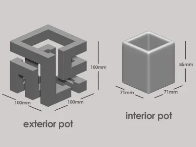 Line Pot 3D print model
