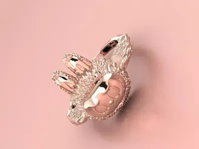 Labubu Ring Jewelry model - for Him and Her 3D print model