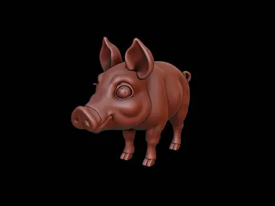 Pig Animal Sculpture 3D print model