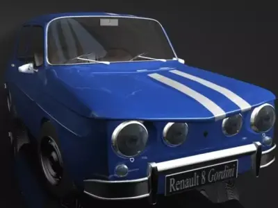 Renault 8 Gordini 3D Low-poly 3D model