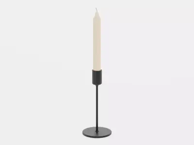 -Candlestick Holder with Candle- Low-poly 3D model