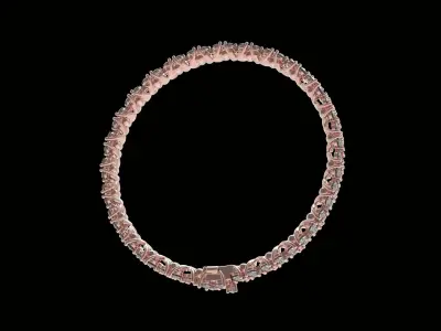  Tennis Flower Articulated Bracelet 3D print model