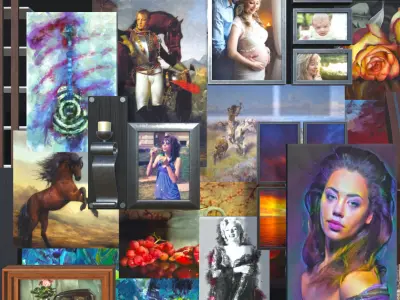 Picture Frames and Wall Decoration 2 Low-poly 3D model