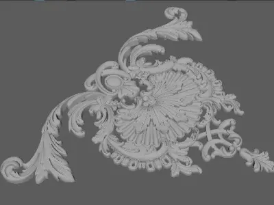 Central decor ornament for furniture 3D model 817