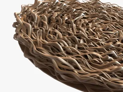 wall wood rounded decorative element 3D model