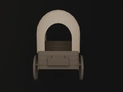 Covered cart Low-poly 3D model