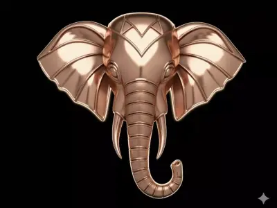 Pendant 3d Elephant face Pendant Pendant Elephant Head Pendant 3D print model