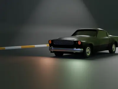 Black Classic retro car 3D model