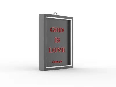God Is Love Wall Photo frame 3D print model