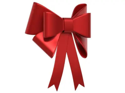 Christmas Bow Ribbon 02 3D model