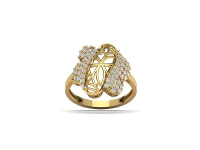 STL 3DM Women Ring Womens Ring Diamonds With Stone Model 3D print model