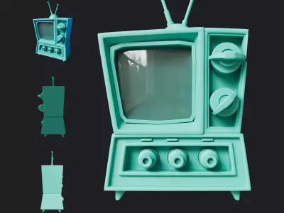 Stylized Retro TV - Low Poly Game Ready 3D Model Low-poly 3D model