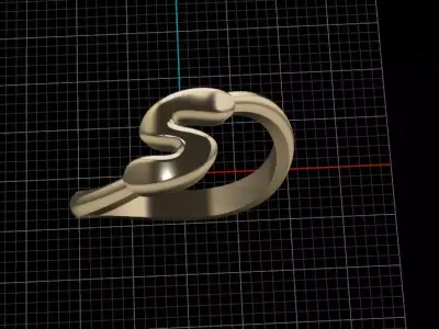 S alphabet baypass ring 3D print model