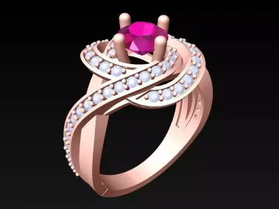 Diamond Ring - Womens Rings - N198 3D print model