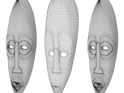 African Masks 3D model
