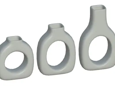  Concrete Decor Vase Set 3D model