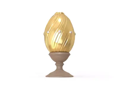 Easter Egg 2025 - Gold with Pearls Free 3D model