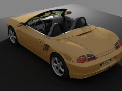 Sporcar yellow Low-poly 3D model