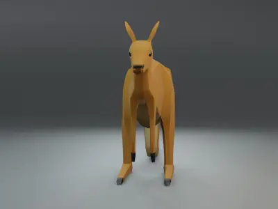 low Poly Kangaroo 3D model Low-poly 3D model