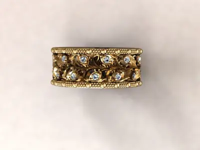 Petals Ring leaves 2 3D print model