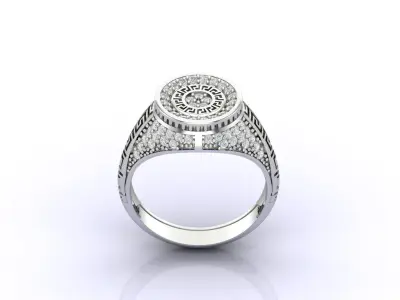 Print Ready STL 3DM  Gents Rings Diamond Men Ring  3D print model 100