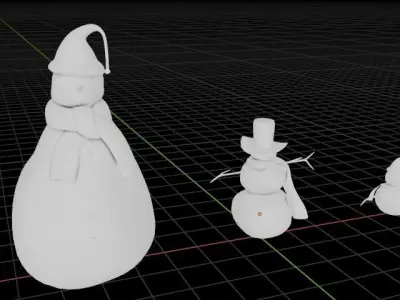 SNOWMAN Low-poly 3D model