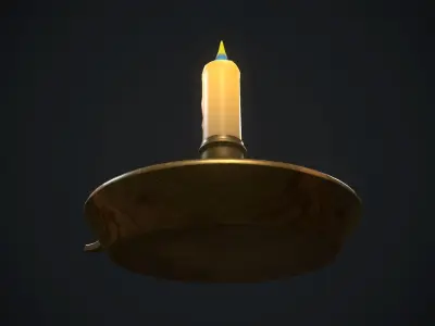 Candle 6 PBR Low-poly 3D model