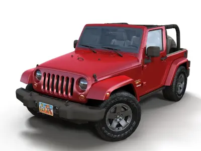 Jeep Wrangler 2010  Low-poly 3D model