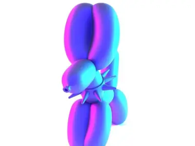 Punk Doberman Dog Balloon Decoration Props Second Life toy 3D print model