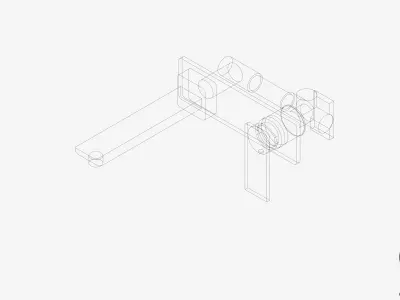 Wall Mixer Set - Luxury - Glide - Bath Low-poly 3D model