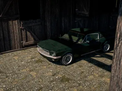 Vintage Muscle Car 1967 Low-poly 3D model