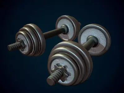 Game Ready Dumbbells two Low-poly 3D model
