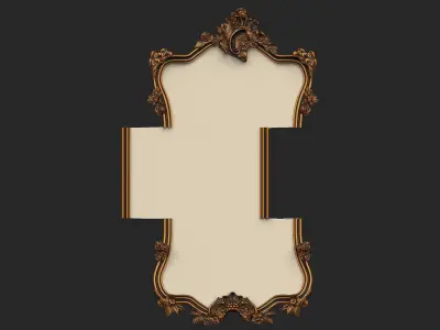 Mirror luxury carved antique decoration 3D print model