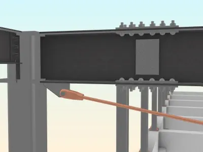 Steel model with Tension braces 3D model