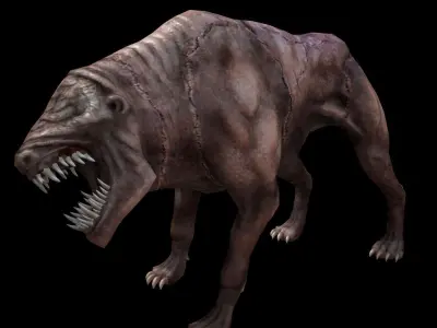Infernal dog Low-poly 3D model