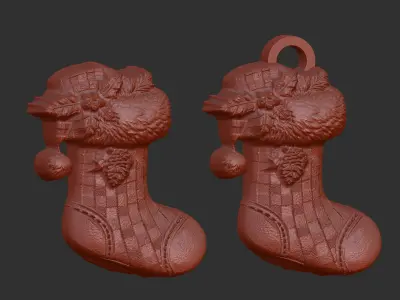 christmas socks tree decor  3D print model