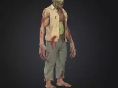 Zombie 3D Model Realistic Horror Sculpture Free 3D print model
