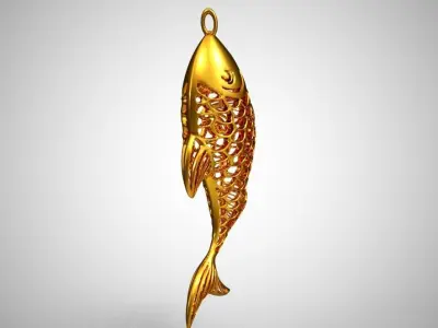 Metal Fish Necklace 3D print model