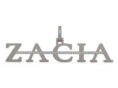 Model 1120 Zacia Diamond Name Plate Strikethrough 3D print model