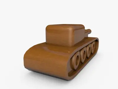 Wooden Toy Tank 3D model