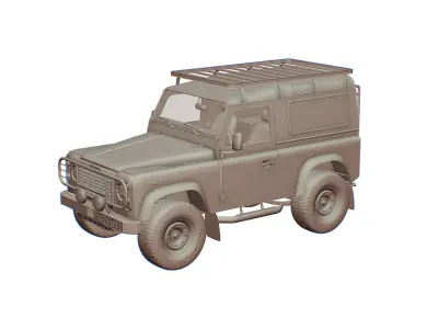 Land Rover Defender 90 Low-poly 3D model
