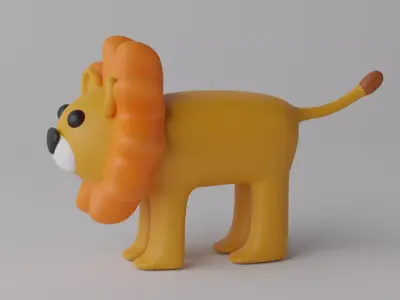 Cartoon Cute Lion 3D model