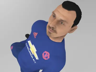 Zlatan Ibrahimovic full figurine textured 3D print model