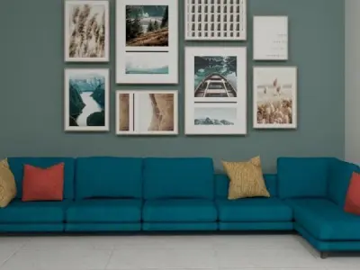 L section Modern sofa Low-poly 3D model