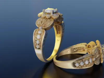 Realistic Gold Ring 3D Model - Clear Mesh for Visualizations 3D model