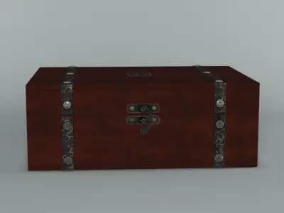 Decorative wooden box Low-poly 3D model purchase