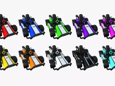 10 Cartoon Kart I Collection - Vehicle Racing Design 3D Model Pack